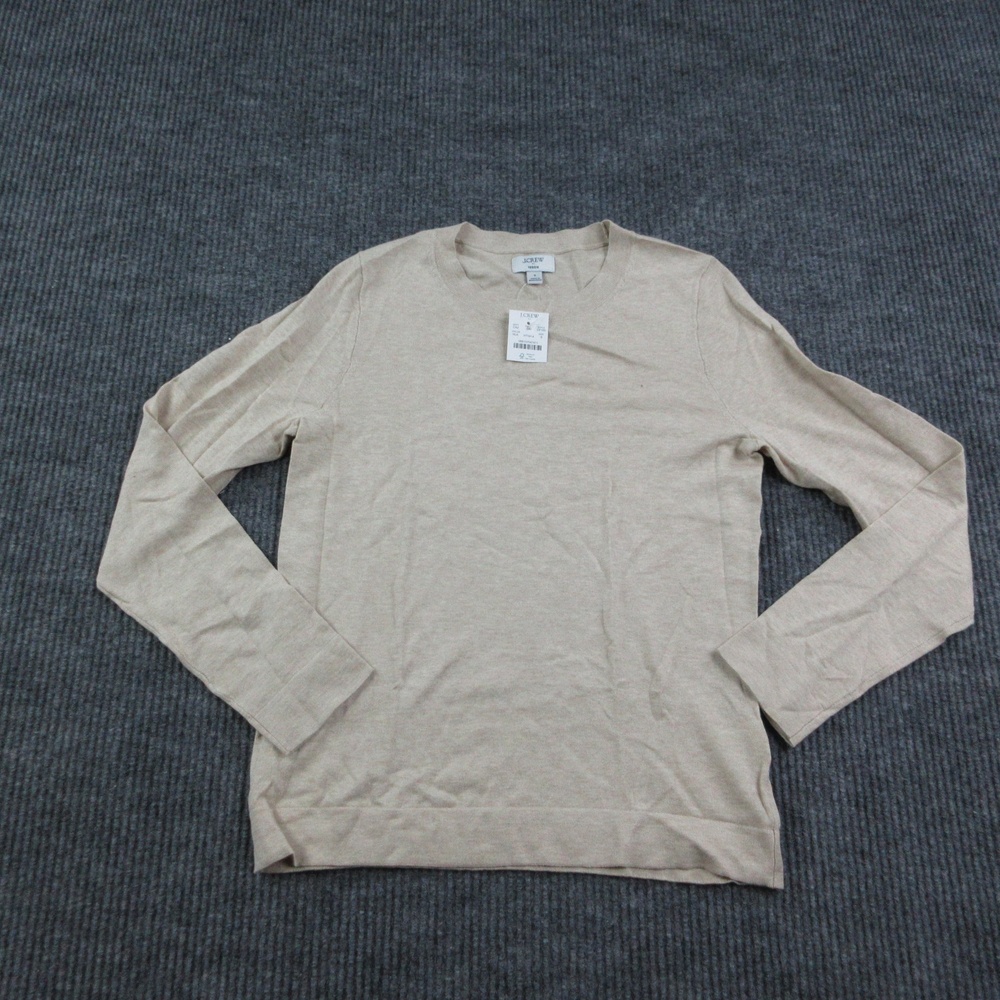 J.CREW Sweater Womens S Beige Pullover TEDDIE Lightweight 100% Cotton NWT